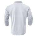 thumbnail image 5 of UVEASISHA Outdoor Sports Polo Shirts for Men Fall Casual Long Sleeve Golf Shirts Lightweight Stretch Slim Fit Workout Shirt Solid Color Button Golf Polos with Pocket,White,XL, 5 of 8