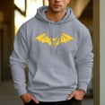 thumbnail image 6 of Men's 330g 100% Cotton Pattern Terry Dropped Shoulder Hoodie-Yellow Bat, 6 of 15