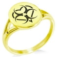 thumbnail image 1 of Stainless Steel Biohazard Love Heart Minimalist Oval Top Polished Statement Signet Ring, 1 of 1