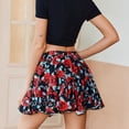 thumbnail image 5 of Women's Elastic Waist Pleated Layer Ruffle Flowy A Line Short Skirt Casual Floral Printed Flared Minis Skirt Gifts, 5 of 8
