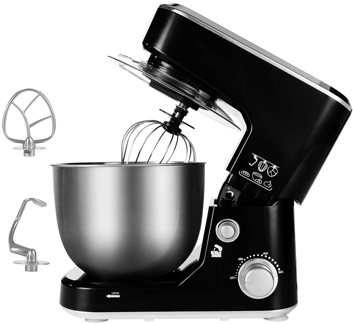 Stand Mixer, Cusimax 5Quart 800W Dough Mixer, TiltHead Electric Mixer with Stainless Steel