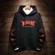 thumbnail image 5 of Sudadera con capucha para hombre, sudadera con capucha gráfica de manga negra, color blanco roto, oferta de bienvenida de anime, sudadera S, novedad de invierno y ropa masculina, 5 of 5