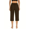 thumbnail image 3 of Generic Women's Capri Pants Summer Loose Yoga Pants Comfy Workout Cropprd Pants with Pockets, 3 of 6