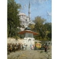 thumbnail image 2 of Alberto Pasini 15x18 Gold Ornate Wood Frame and Double Matted Museum Art Print Titled - To Mosque (1872), 2 of 4