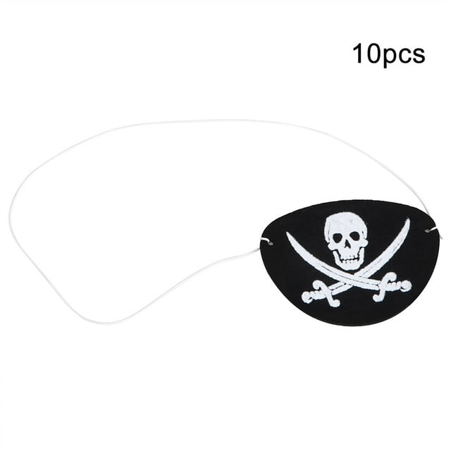 10 unids/bolsa disfraz de parche en el ojo de pirata para Halloween, cubierta para visera de calavera, suministros para fiesta de piratas