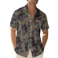 thumbnail image 2 of Hawaiian Shirt for Men Summer Short Sleeve Button Down Lapel Collar Floral Print Casual Beach Shirt Vacation Outfits, 2 of 6