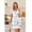 White Flowers, variant on Ekouaer Nightgowns for Women V Neck Sleepshirt Short Sleeve Nightdress Lace Trim Night Gown House Dress with Pockets