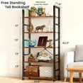 thumbnail image 6 of 5 Tier Bookshelf, Free Standing Wooden Bookcase with Open Storage Shelves with Metal Frame, Sturdy Shelf Organization Display Rack for Living Room, Bedroom, Home Office, 62.2" Tall, 6 of 7