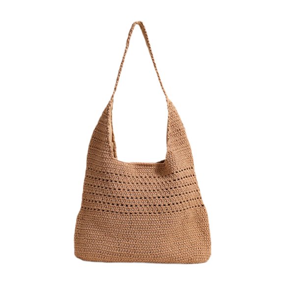Bolsa de playa tejida para la bolsa de la bolsa de hombro para mujeres Ligero Elegante Bohemian Tote Café ligero
