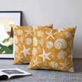 thumbnail image 2 of Pillow Covers 24x24 Set of 2, Starfish Orange Coastal Throw Pillow Covers Decorative Couch Cushion Cover, Summer Nautical Shell Beach Microfiber Soft Square Pillowcases for Bedroom Living Room Sofa, 2 of 9