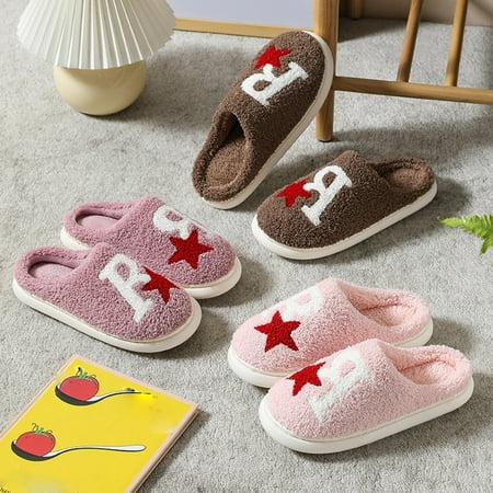 

Gubotare Platform Slippers Slippers for Women Retro Soft Plush House Slippers Fluffy Cute Mens Womens Slippers Indoor Outdoor Pink 7.5