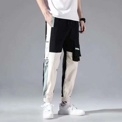 New Hong Kong Style Workwear Pants Men‘s Solid Color Versatile Loose Trendy Large Size Leggings