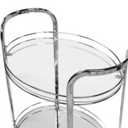Furniture of America Senera Contemporary 2-Shelf Serving Cart, Chrome