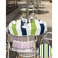 thumbnail image 5 of Fsddascl Green Navy Blue Striped Outdoor Tablecloth - 60 Inch Round Dining Table Cover, Farmhouse Stripe Art Waterproof Outdoor Table Cloth with Umbrella Hole & Zipper for Picnic/Patio/Party, 5 of 7
