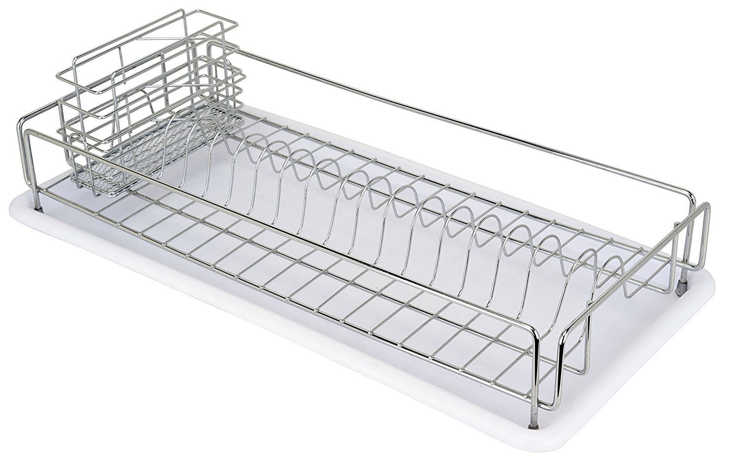 Europe Ware K10014, Chrome Plated Iron Dish Rack with White Plastic