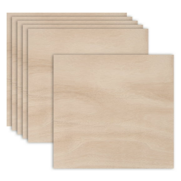 Uxcell 6PCS Mahogany Plywood Sheets,12 x 12 x 1/8 Inch Unfinished Wood Board for Laser Cutting & Engraving,Crafts,Painting, Aircraft Model