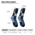 thumbnail image 2 of Fuzoiu Indigo Patchwork Quilt Print Athletic Crew Socks for Men & Women,Casual Crew Socks,Above Ankle Crew Socks for Business, Casual, 2 of 6