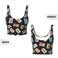 thumbnail image 5 of Picia Colorful Retro Tape Sports Bra for Women,Padded Strappy Sports Bras Medium Support Yoga Bra with Removable Cups,Running Yoga Bra-, 5 of 9