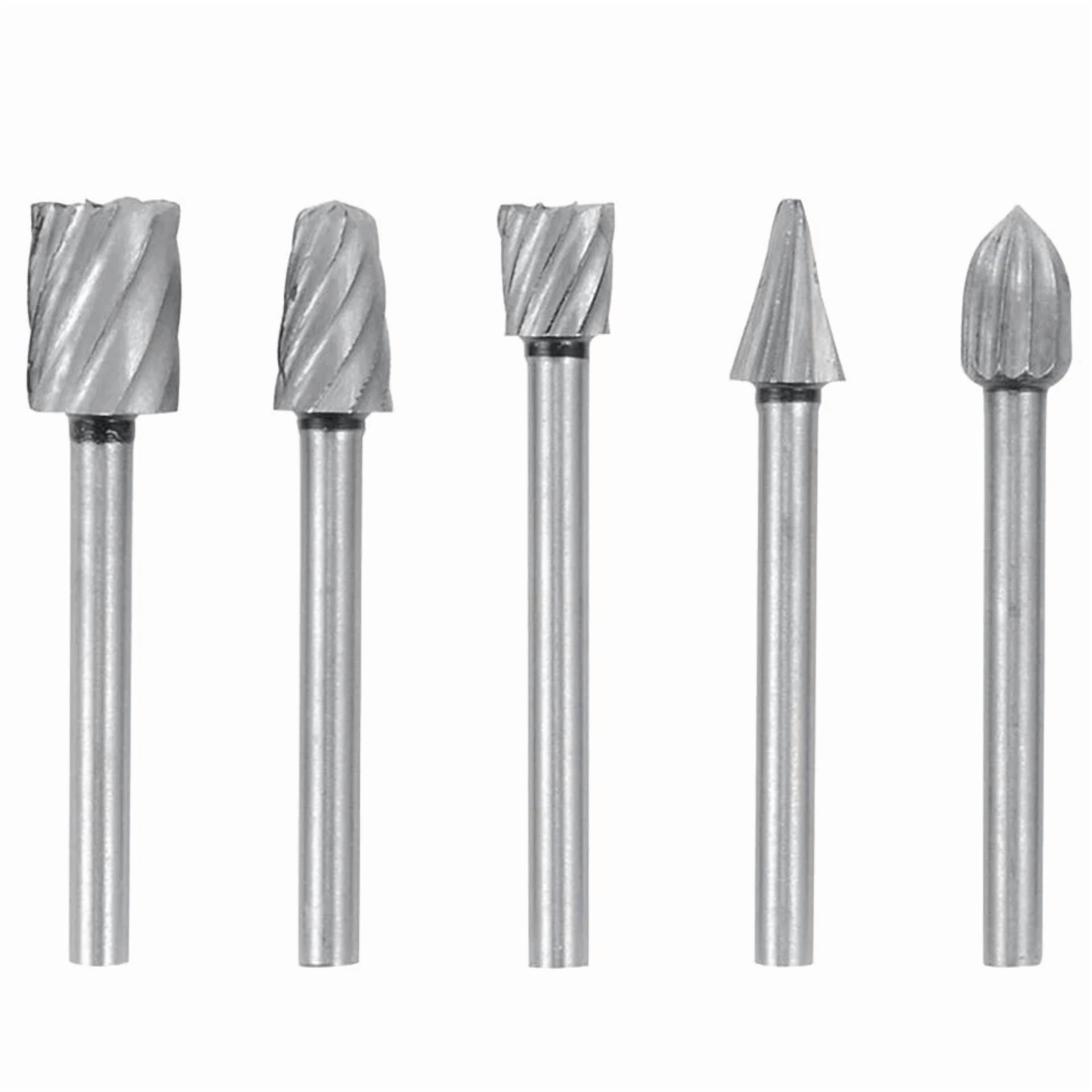 CIRCLE- 10Pcs Tungsten Carbide Rotary Bits Set Grinder Bit 1/8" Shank Dremel Rotary Tool
