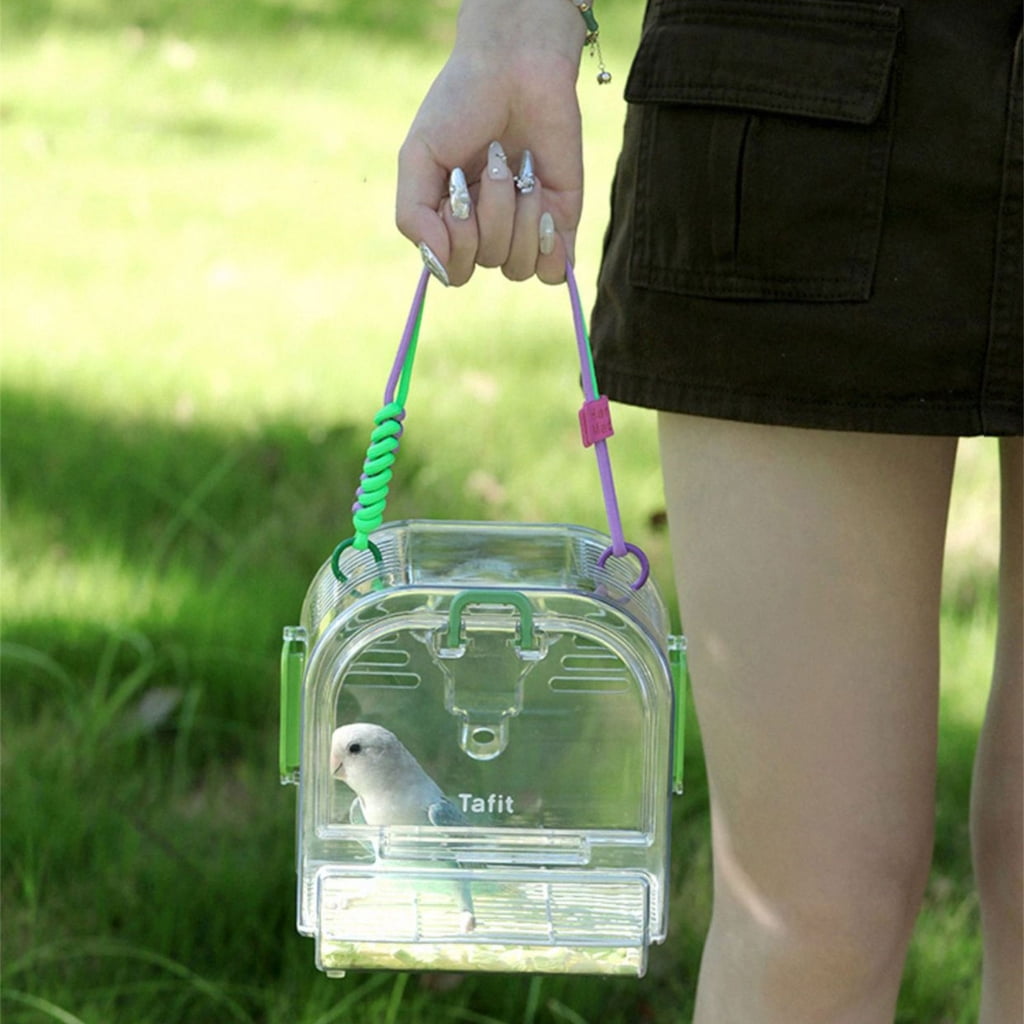 WINDLAND Light weight Pet Carriers Transparents Portable Bird Cage With Removable Tray