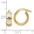 thumbnail image 3 of Finest Gold 14K Yellow & Rhodium with Diamond-Cut Hoop Earrings, 3 of 3