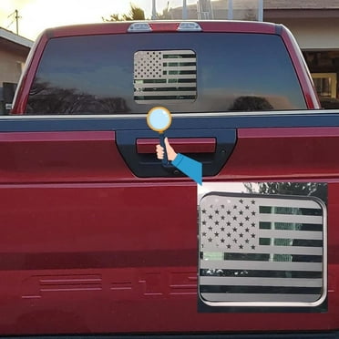 American Flag Decal for Ford F150 F250 F350 Rear Middle Window， Patriotic Vinyl Sticker for Trucks, Matte Black