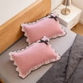 thumbnail image 6 of TACILIP Home Decor, A Set Of Two Pillowcases Made From Skines-friendly Brushed Fabric Decorated with Lace and Bows and Printed with A Rose Drawing Suitable for Bedroom Bedding, Mom Gifts, 6 of 6