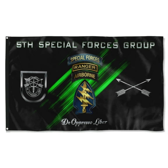 Cayyon 5th Special Forces Group Tabbed Legacy Flag 3x5Feet Military Banner with 2 Brass Grommets