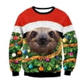 thumbnail image 4 of Suéter navideño unisex para hombre y mujer, suéter navideño feo con estampado 3D, patrón divertido de monstruo para vacaciones, ropa navideña para otoño e invierno, 4 of 5