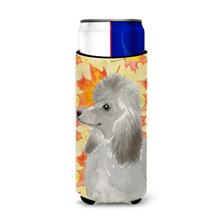 

Carolines Treasures BB9525MUK Grey Standard Poodle Fall Michelob Ultra Hugger for slim cans Slim Can multicolor