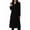 Black, variant on Women'S Classic Notched Lapel Double-Breasted Warm Pea Coat Overcoat with Pockets Blue XL