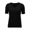 thumbnail image 5 of yunLCZ Women Shirts Women's Round Neck Short Sleeved Loose T Shirt With A Knit Bottom Short Top, 5 of 6