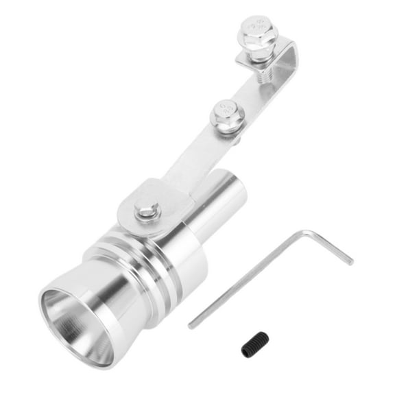 Unique Bargains Turbo Sound Exhaust Muffler Pipe Whistle Rear Tailpipe XL Car Roar Maker Aluminum Silver Tone 1 Set
