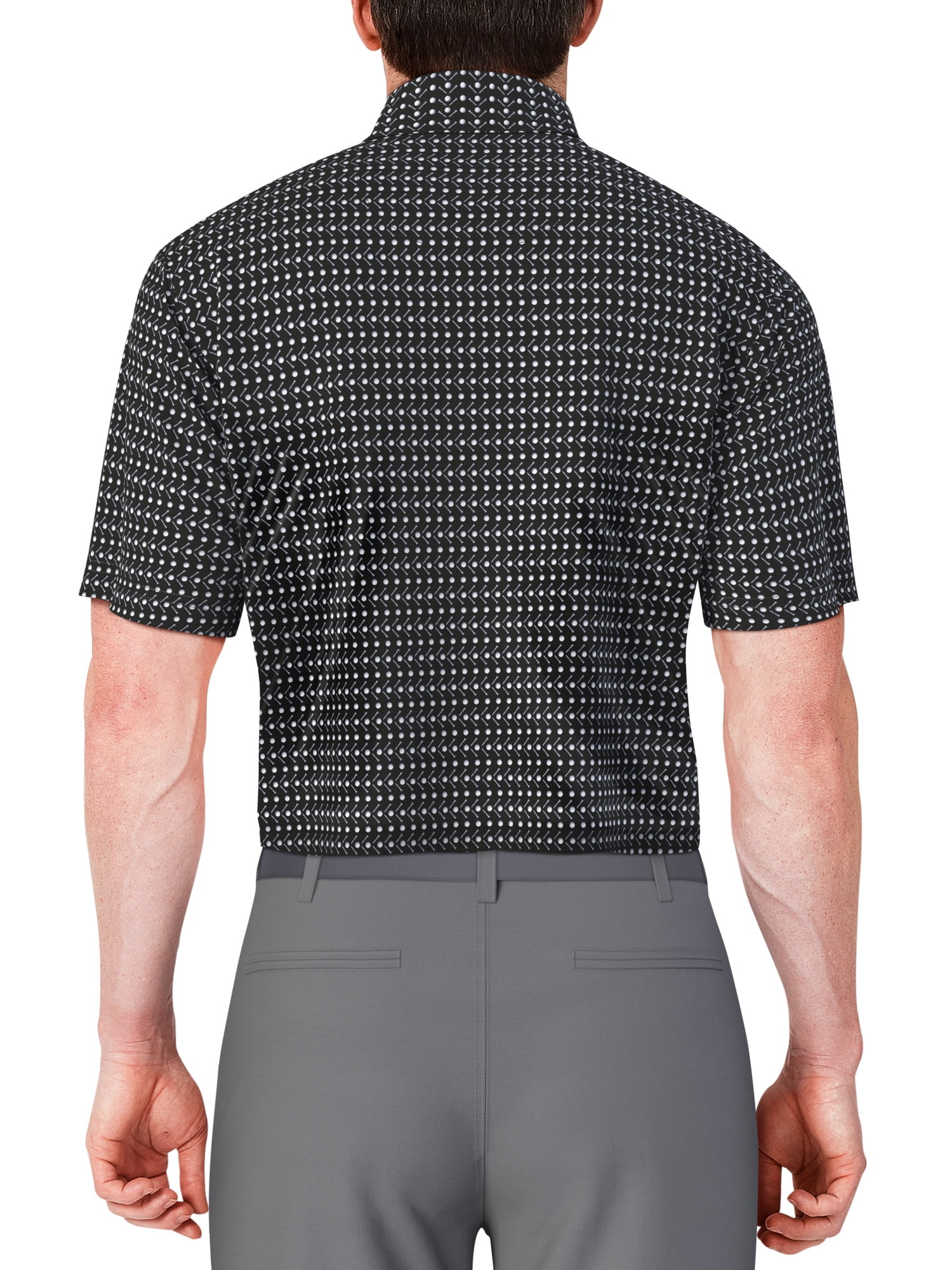 Мужское поло Ben Hogan Performance & Big Striped Short Sleeve Polo, Sizes S-4XLT, цвет: Чёрный, вариант 1 — фото 3