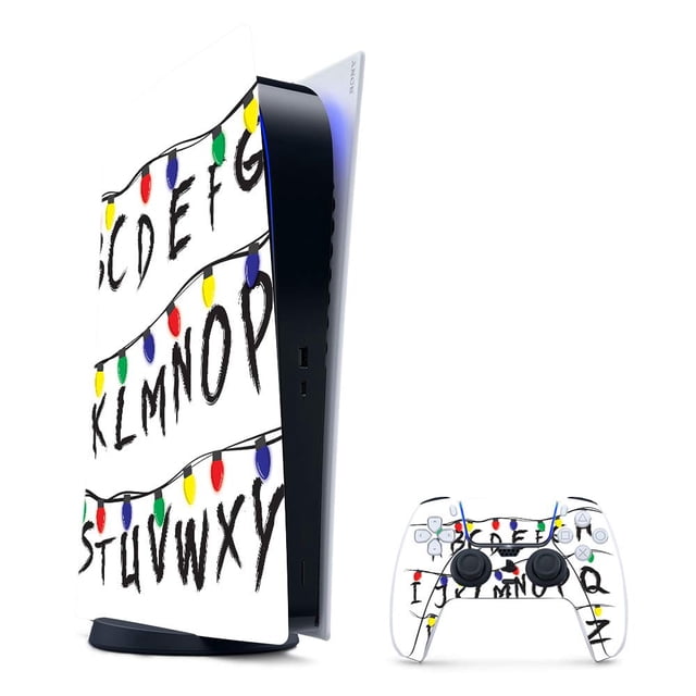 MightySkins Skin Compatible with PlayStation 5 Digital Edition Bundle - Stranger Alphabet | Protective, Durable, and Unique Vinyl Decal wrap Cover | Easy to Apply and Change Styles | Made in The USA
