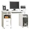 thumbnail image 2 of Bureau d'Ordinateur de Bureau, Table de Travail de Bureau avec Plateau Clavier, Blanc, 2 of 8