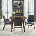 thumbnail image 4 of TMS Vance 3 Piece Square Dining Furniture Set, Seats 2, 30" high Table, Walnut with Black Faux Leather Chairs, 4 of 5