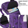 thumbnail image 4 of Sling Backpack,Purple Halloween Black Bats Crossbody Bag with Water Bottle Holder,Waterproof Sling Bag for Men/Women with Chest Phone Holder for Hiking,Travel, 4 of 6