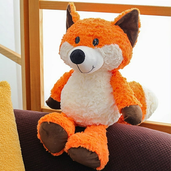 35cm/13.78inch Fox Plush Toy | Orange Fox Plush Stuffed Animal Soft Cuddly Perfect for Everybody, Weighted Beads for Stuffed Animals Body Doll for Birthday Christmas Holiday