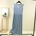 thumbnail image 3 of HomeGardon Nightgowns for Women,Women's Sleepwear,Women's Round Neck Solid Color with Chest Cushion Loose and Comfortable Plus Size Home Skirt,M-XXL, 3 of 7