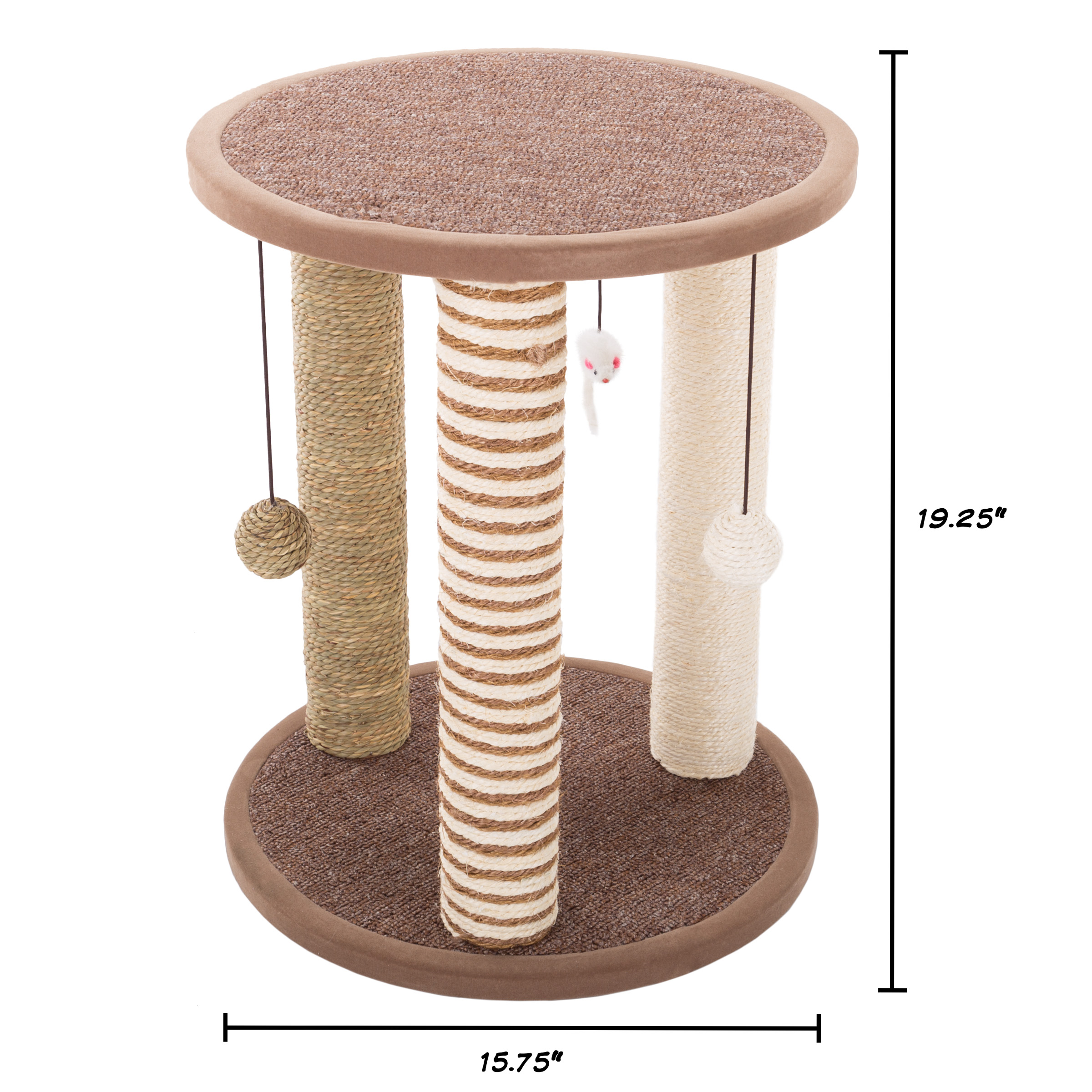 Petmaker Cat Scratching Post Tower with 3 Posts and Perch photo 2