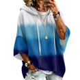 thumbnail image 4 of Gradient Hoodies for Women 3/4 Sleeve Tops Drop Shoulder Winter Clothes Slouchy Drawstring Fashion Clothing Pullover Hooded Sweatshirts Casual Oversized Fall Outfits for Women, 4 of 5