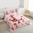 thumbnail image 4 of Manfei Christmas Monogrammed L Bedding Comforter Set for Kids, Xmas Tree Reindeer Twin Comforter Sets, Funny Santa Claus Reversible Bedding Set, Breathable Home Decor, 2-Piece, 4 of 9