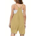 thumbnail image 5 of Girl's V Neck Sleeveless Romper Summer Casual Loose Spaghetti Strap Short Overalls Jumpersuit with Pockets, 5 of 7