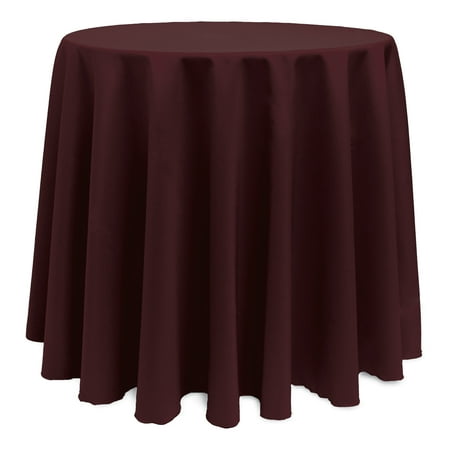 

Ultimate Textile (10 Pack) 102-Inch Round Polyester Linen Tablecloth - for Wedding Restaurant or Banquet use Burgundy Red