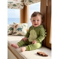 thumbnail image 4 of RUINIXCW Nebworn Baby Halloween Dinosaur Costume Infant Baby Girl Boy Halloween Outfit Fall Winter Jumpsuit Waffled Jumpsuit Long Sleeve Hood Romper, 4 of 10