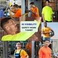 thumbnail image 7 of Gildan High Visibility DryBlend Work T-Shirt with Pocket Hi Vis Safety Short Sleeve Plain Tee (Safety Orange Pack 6, M), 7 of 7