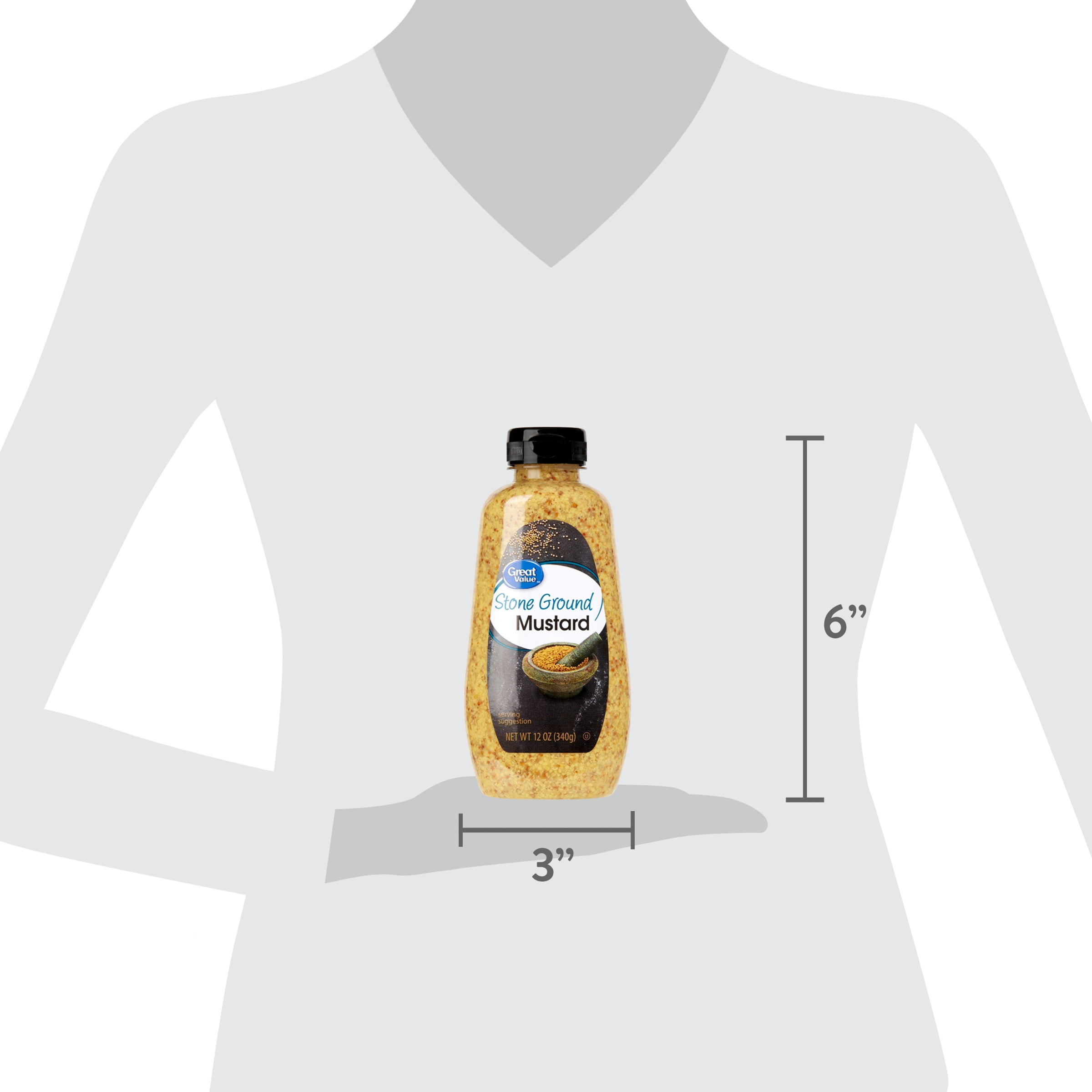 Great Value Stone Ground Mustard, 12 oz Squeeze Bottle