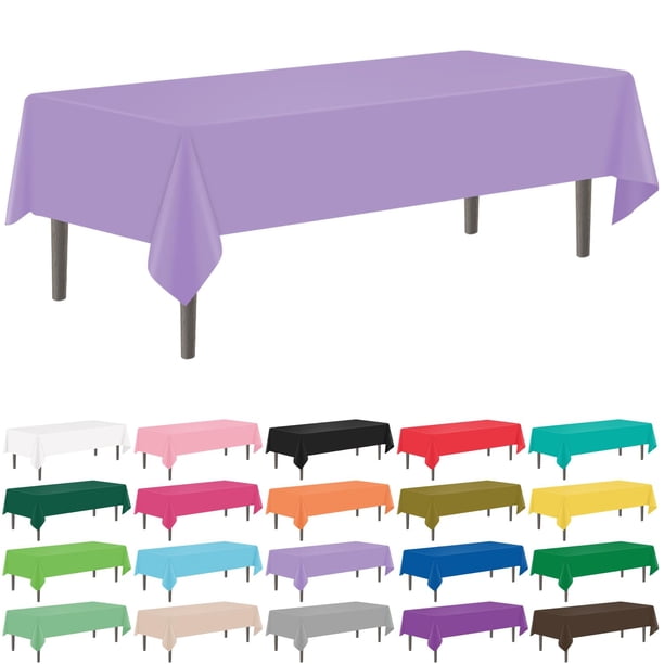 Mantel YSYJ Lavender de plástico 137 x 274 cm para fiestas (12 unidades)
