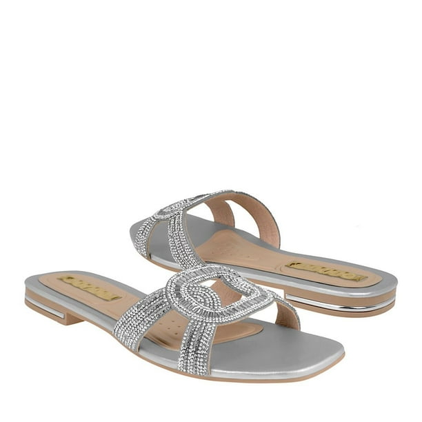SANDALIAS DAMA STYLO 1310 TEXTIL PLATA Stylo 1310